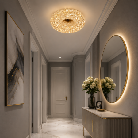 Lustra pentru hol Riah Gold Happy Light