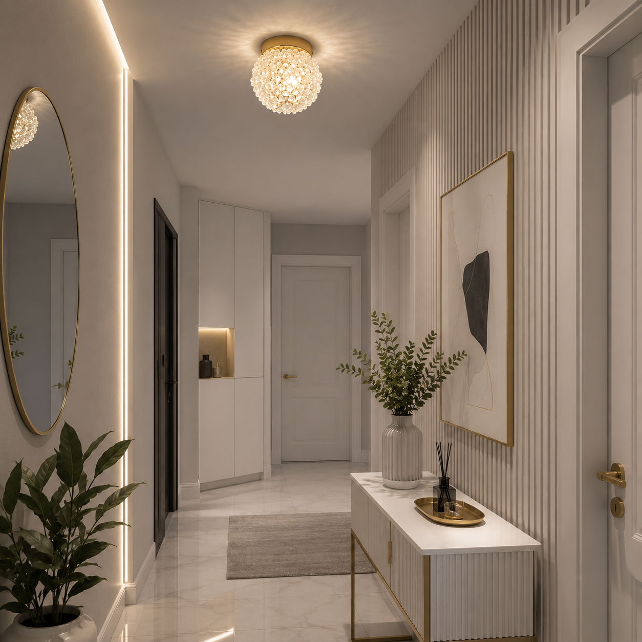 Lustra pentru hol mini Riah Gold K9