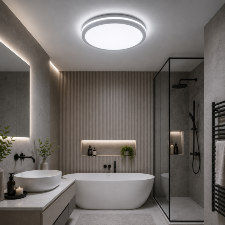 Plafoniera Led Baie Rondo Alb 40W IP54 Happy Light
