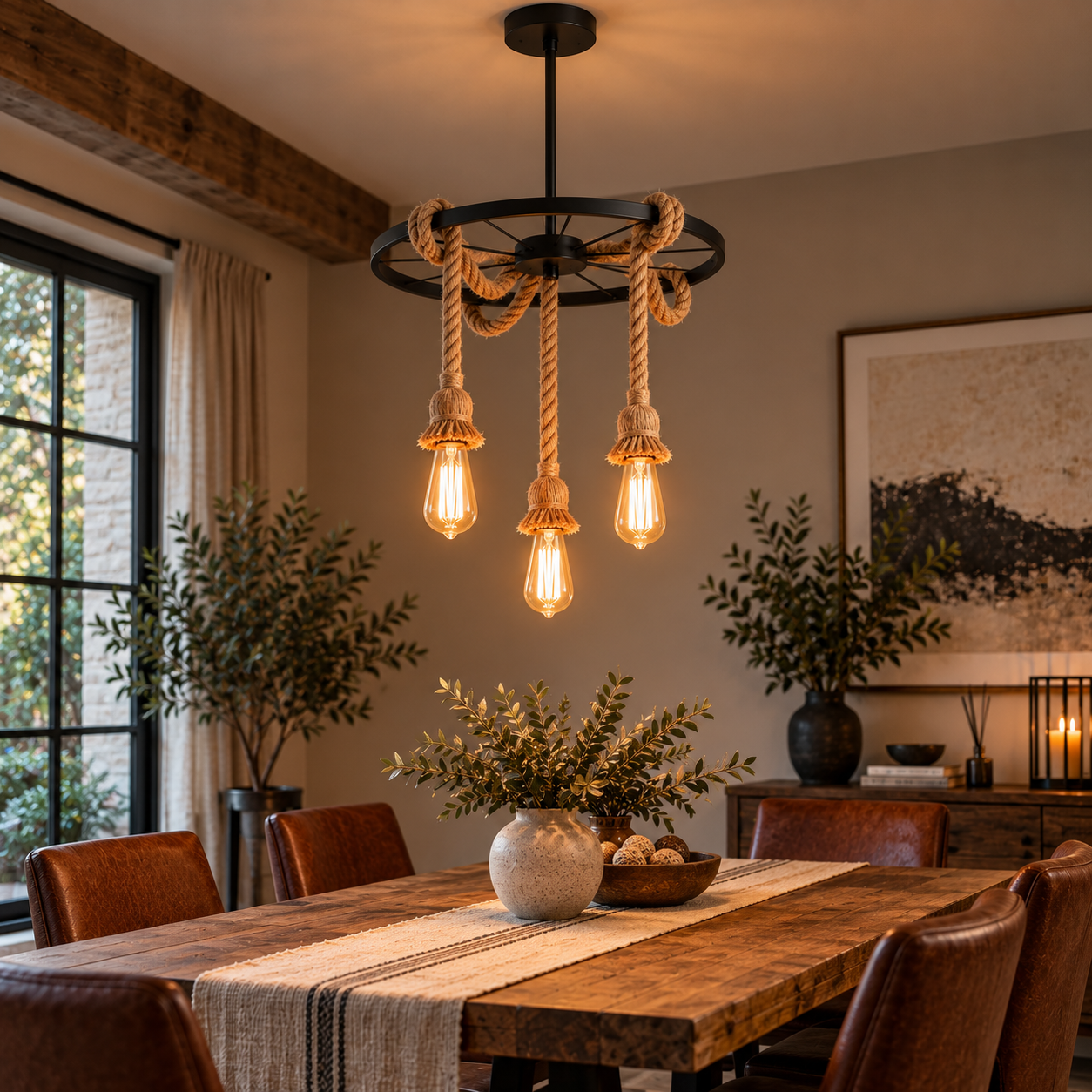 Lustra Roată Model Rustic 3 socluri Happy Light Lustra Roată Model Rustic 3 socluri Happy Light