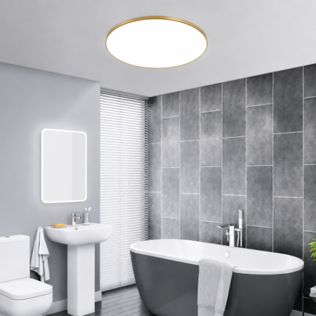 Plafoniera Led Baie Neva Gold Ultra Slim 40W Lumină rece Happy Light