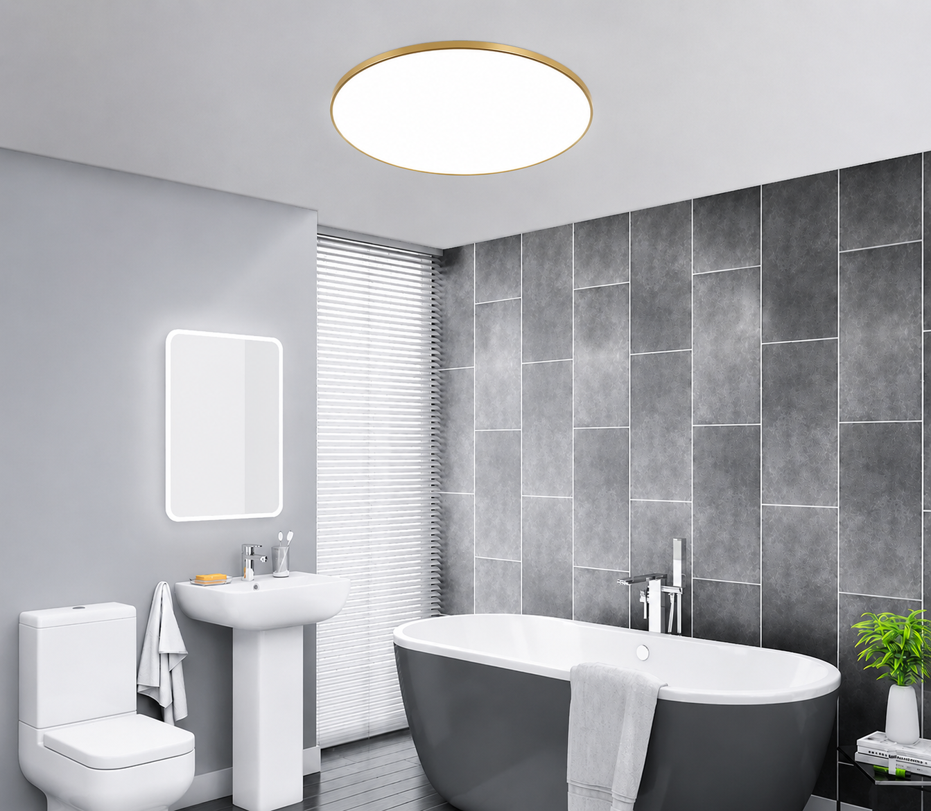Plafoniera Led Baie Neva Gold Ultra Slim 40W Lumină rece Happy Light Plafoniera Led Baie Neva Gold Ultra Slim 40W Lumină rece Happy Light