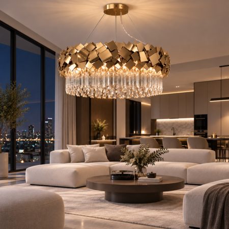 Candelabru auriu Modular 80cm Happy Light