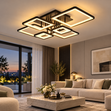Lustra Led Cenco Black 200W cu telecomandă