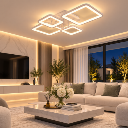 Lustra Led Cenco White 112W cu telecomandă