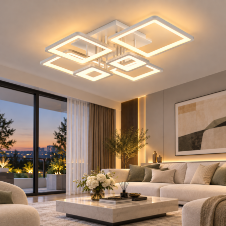 Lustra Led Cenco White 200W cu telecomandă Happy Light