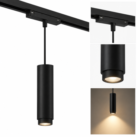 Spot Led Suspendat Negru COB pentru Sina Magnetica 7W 4000K