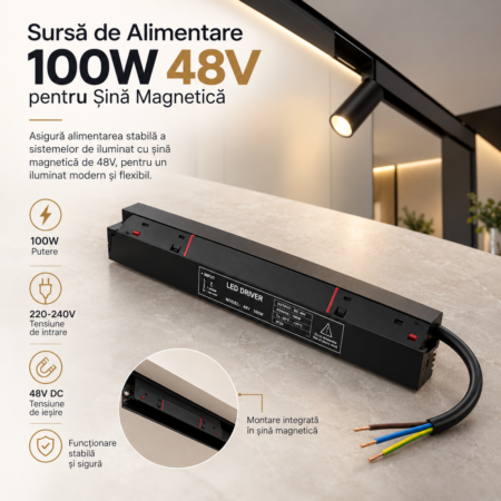 Sursa de Alimentare 100W 48V pentru Sina Magnetica