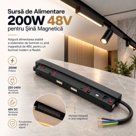 Sursa de Alimentare 200W 48V pentru Sina Magnetica